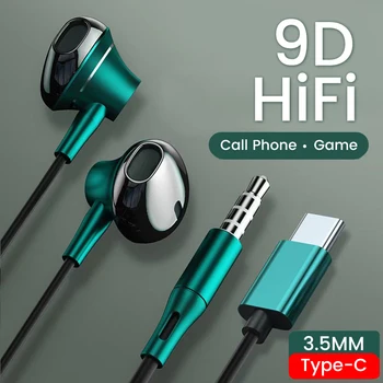 Universal Tip C In-Ear cu Fir Căști de 3,5 mm Stereo Sport Muzica Earbud Handfree Cască Căști cu Microfon Pentru Xiaomi, Huawei