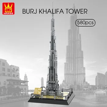 WANGE 508Pcs Vedere la Oraș Scena Blocuri de Arhitectura de renume Mondial Burj Khalifa Model Cărămizi de Construcție pentru Copii Jucarii Cadou
