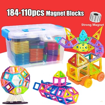 110-184pcs Mini Dimensiune Magnetic Constructor Magnet Blocuri de Designer Set Modelul Blocuri Jucarii Educative pentru Copii Cadouri