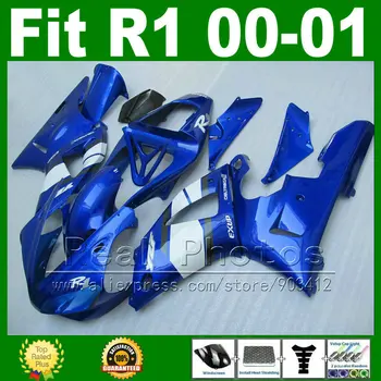 Foto Real carenajele pentru YAMAHA YZF R1 2000 2001 albastru carenaj kit YZFR1 00 01 1000 YZF-R1 kituri de caroserie piese din plastic T9I3