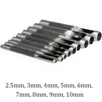 9 În 1 Oțel Hollow Punch Tool pentru Piele, Plastic, Lemn Centura Pumn Gaura 2.5 mm-10 mm, din Piele Ac Drift Pin Metal Instrumente de Ambarcațiuni