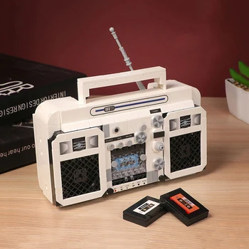 Retro Radio casetofon Music Recorder Mașină Acasă 3D Model Mini Blocuri Caramizi de constructie de Jucarie pentru Copii Cadou Cutie