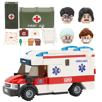 Orașul Medicale Moderne Soldat Blocuri Figura Accesorii Medicale Cutie de Ambulanță Cărămizi Jucarii Educative MOC Set Cadouri D308