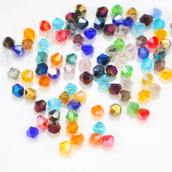 100buc 4mm Multicolor bijuterii margele de cristal bicone margele placate cu AB mărgele de sticlă brățară colier de Luare de Bijuterii Accesorii DIY