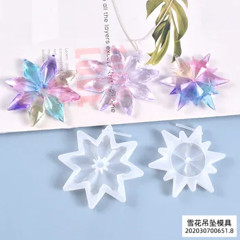 Cristal de Înaltă Oglinda Floare de Zapada de Crăciun Pandantiv Bijuterii din Silicon Mucegai DIY Rășină de Turnare Mucegai Manual Rasina de Artizanat Matrite