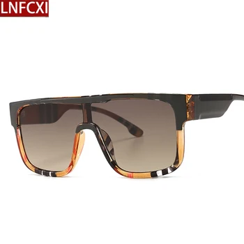 LNFCXI Uri de Lux de Design de Brand de ochelari de Soare Femei Bărbați Vintage Retro Flat Top Umbra Supradimensionat ochelari de Soare Patrati Nuante Mari UV400