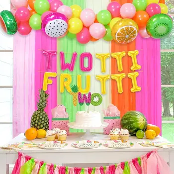 1 Set Tutti Frutti Tema Petrecere Decoratiuni Baloane Colorate Arc Ghirlanda Kit De Fructe Balon De Folie De Vară Tropical Ziua Decor