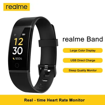 Realme Band Brățară Inteligent 0.96 Inch Color de Mari dimensiuni, Display Monitor de Ritm Cardiac Bluetooth 4.2 IP68 Rezistenta la Apa de Rating de Trupa