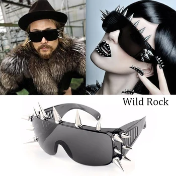 2021 Nou Nit Spike Decor Wild Rock SteamPunk bărbați/ochelari de Soare pentru femei de Moda se Răcească Etapă Bar Party Ochelari de Soare Oculos De Sol