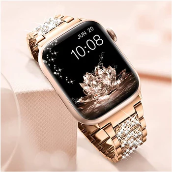 pentru apple watch 40mm 44mm trupa se 6 5 4 3 38mm 42mm femei bling curea pentru iwatch diamant Stras brățară din Oțel Inoxidabil