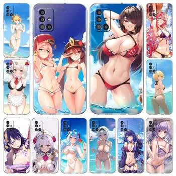 Genshin Impact Hentai Fată Sexy Caz de Telefon Pentru Samsung Galaxy A51 A71 A21S A12 A11 A31 A41 A52 A32 5G A72 A01 A50 A70 husă Moale