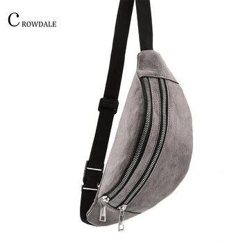CROWDALE Piept geanta pentru femei capacitate Mare de moda pachete de talie Curea Ajustabila geanta cu Fermoar Talie din Piele Pungă de femei geantă de umăr