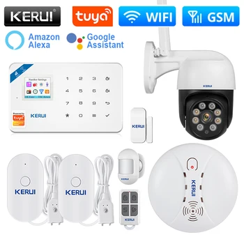 KERUI W181 Sistem de Alarmă Acasă Kit WIFI GSM Tuya Casei Inteligente de Suport Alexa Senzor de Mișcare Detector Senzor de Usa Camera IP