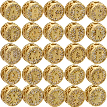 ZHUKOU NOUA culoare de aur Cubic Zirconia margele pentru femei DIY Bratari handmade Coliere Accesorii Bijuterii en-Gros VZ257