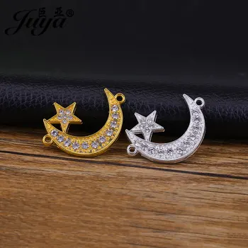 10buc/lot Crystal Moon Star Islam Conectori Farmecele Pentru Bratari Handmade Bijuterii DIY Face Provizii Accesorii 30x21mm