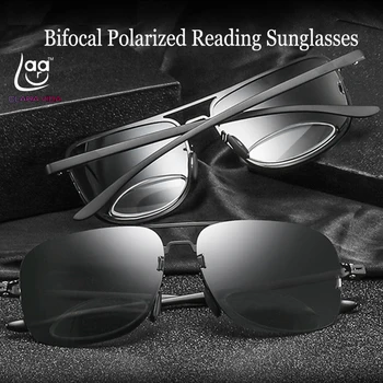 Bifocale Polarizate Lectură ochelari de Soare +0.75 +1 +1.5 +1.75 A +3.75 Vedea de Aproape și de Departe Pilot Retro Cadru Mare Polarizat ochelari de Soare