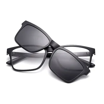 Clip pe ochelari de Soare clip-on ochelari pătrați Obiectiv Bărbați Femei oglindă clip Ochelari de Soare de Noapte Viziune ochelari de soare de Conducere pentru barbati