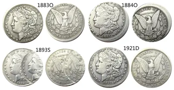 NE 1883O 1884O 1893S 1921D Morgan Dollar Off-Centru de Eroare de Monede de Argint Placat cu Copia Fisei