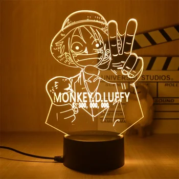 Anime One Piece 3d Lumina de Noapte Figura Luffy Zoro Iluzia 3D LED Masă Lampă Veioza de Birou Lumina Figura Model de Cadou de Crăciun