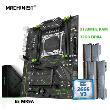 MAȘINIST E5 MR9A LGA 2011-3 Placa de baza Combo Set kit Cu Xeon E5 2666 V3 CPU Procesor și DDR4 32GB (4 x 8gb) Memorie