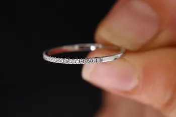 Noua moda cuplu inel de creație singur rând inel cu diamant plin de cristal zircon inel micro diamant diamant inel argint 925
