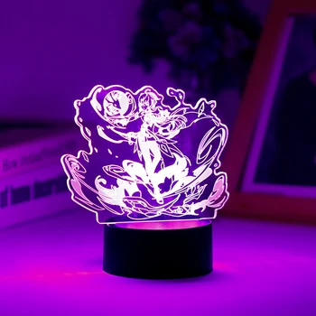 Joc Anime 16 Culori 3D Led Lumina de Noapte Genshin Impact Lampa Camera Copil, Birou Cadou Decor Pot Fi Combinate Pentru a Achiziționa Foaie Acrilic