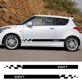 2 BUC SWIFT Auto Ușă Laterală Decalcomanii Autocolante pentru Suzuki Swift Cars Fusta Dungi Captivant Masina de Vinil Sport Corpul Decor Autocolant