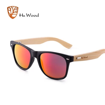 HU LEMN Natural Premium Rame Originale Bambus Casual Lentile UV400 Bărbați Și Femei Unisex Conducere ochelari de Soare Patrati GR8004-1