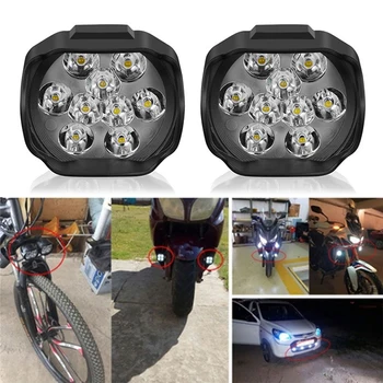 Motocicleta Faruri 9 LED 6W DC12V Super Spot Luminos Alb-Lumina de Lucru cu Biciclete