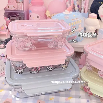 Noi Sanriod Anime Melodia Mea Kuromi Cinnamoroll Cutie De Prânz Kawaii Cutie Bento Alimentare Cutie De Depozitare Microwae Încălzire Prânz Container Cadou