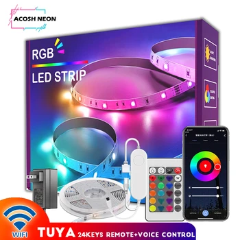 TUYA RGB LED Strip Lumini Cu telecomanda 12V luces LED-uri WIFI flexibile led banda de 20M impermeabil muzica, benzi cu led-uri pentru acasa, camera