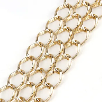 Gros de Aur Texturate Cablu Twisted Colier Lanțuri de Bordură Vrac se Potrivi Bratari Deschide Link-ul Lanț de Bijuterii DIY Făcându-1.8x3.4x13.5x19mm