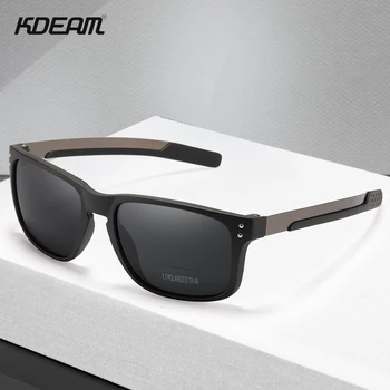 KDEAM Bărbați ochelari de Soare Piața Polarizate de Conducere Sport Nuante de Inox Cadru UV400 1.1 mm Grosime Lentile Cu acces Gratuit la Cutie