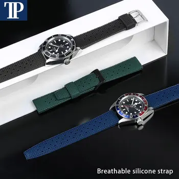 Clasa Premium Tropic Cauciuc Watchband 20mm 22mm Pentru S-Eiko SRP777J1 Noi Curele de Ceas de Scufundări rezistent la apa Bratara Negru Culoare Albastru