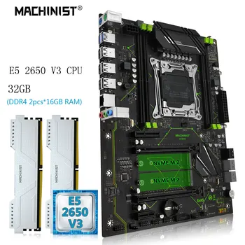 Mașinist E5 MR9A Placa de baza Combo Set Xeon E5 2650 V3 CPU Kit DDR4 2 buc*16G=32GB Memorie RAM NVME M. 2 USB 3.0 cu Patru Canale ATX