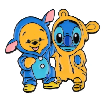 LB2956 Pooh Urs Email Ace Colecție Drăguț Amuzant Străin Ochi Broșe Rever Desene animate Cosplay Bijuterii Cadou Pentru Copii Prieten