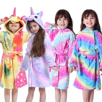 Copii Halate De Baie Cu Gluga Animal Sticth Unicorn Pijamale Halate Pentru Fete Pijama Copii Haine Cald, Halat Baby Prosop De Baie