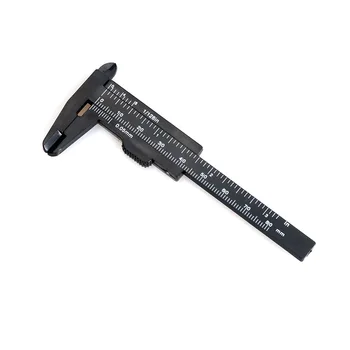 80mm scară dublu din plastic șubler cu vernier papetărie măsurare student etrier Negru Mini instrument de măsurare