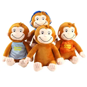 4 Stiluri de 30cm Curious George Jucării de Pluș Cizme Maimuță de Pluș Umplute Jucărie Animal de Păpuși pentru Copii pentru Copii de Craciun Cadouri de Ziua de nastere