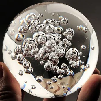 40/60/80MM Clar Bule Minge de Cristal Biroul de Acasă Decorare Birou Feng Shui Sfera Prespapier Fotografie Prop Magic Ball
