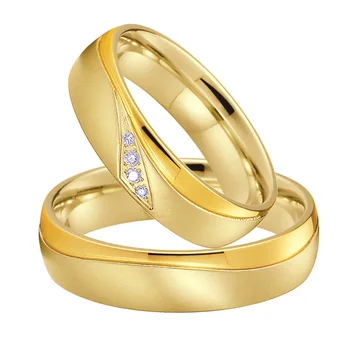 Căsătoria Alianțe de Dragoste Inele de Nunta set pentru bărbați și femei de Culoare de Aur propunere de titan bijuterii din oțel inoxidabil