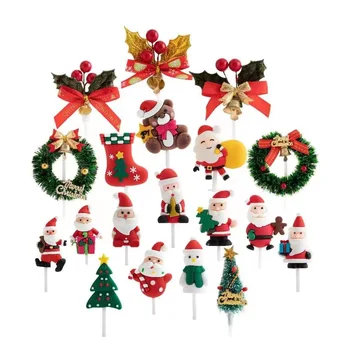 Crăciun fericit Rășină din Plastic Toppers Tort Red Berry Bell Moș Crăciun, An Nou Fericit Toppers Tort de CRĂCIUN Decoratiuni Tort
