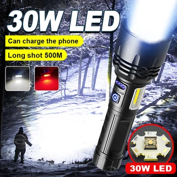 4000LM cele Mai Puternice LED-uri Lanterna 30 de Wați USB Reîncărcabilă Lanterna Lung Împușcat de Mare Putere Lanterna Tactice Felinar