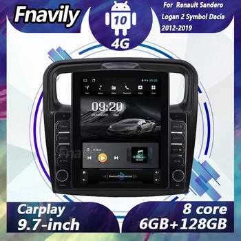 Fnavily Android 10 radio auto Pentru Renault Sandero, Logan 2 Simbol Dacia video de navigare dvd player auto stereo audio GPS DSP BT