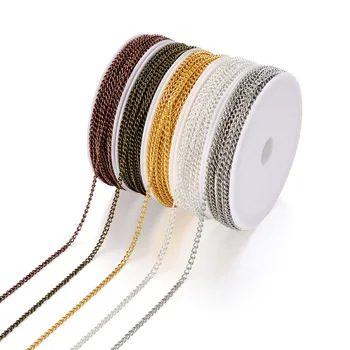 1Set 5m Cablu de Fier Lanț Vrac Stopa Link-ul Lanțuri cu Inele de Salt Homar Ghearelor Cleme pentru a Face Bijuterii DIY Colier de Lanț de Aprovizionare
