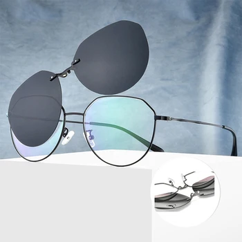 Polarizat ochelari de Soare Barbati Femei Magnetism Optică baza de Prescriptie medicala Ochelari de Miopie Ultralight Metal Rame Ochelari de vedere UV400