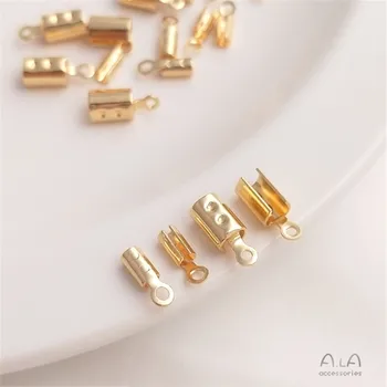 14K Aur Placat cu Accesorii Rotunde clip bucată de piele Rundă de frânghie frânghie Milano cablu catarama material DIY