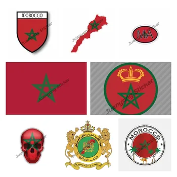 Autocolante Creative Maroc Flag Harta Decal Autocolant Maroc Stema de Vinil Decalcomanii Auto pentru Casca de Motocicletă Camper KK13cm