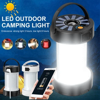 Noul Portabil Magnetic LED Camping Lanternă Solară Lumini de Urgență USB Reîncărcabilă Impermeabil Lămpi de Supraviețuire în aer liber Lanterne