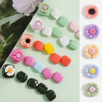 10buc 3D Daisy Unghii Decoratiuni de Flori Minunat Colorate Sfaturi DIY Ornamente coreeană Stil Japonez UV Gel Manichiura Accesorii